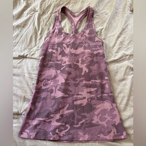 Lululemon Pink Camouflage Athletic workout yoga Racerback Tank size 6